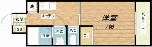 レインボーコート立売堀【5階】の間取り