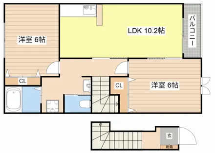 ルミナス日吉台【202号室】の間取り