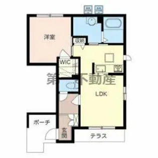エクラシエ 上中 C棟【1階】の間取り