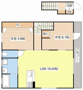 ゼフィールⅤ【Ⅱ号室】の間取り