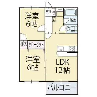 サンパール脇田A棟【3号室】の間取り