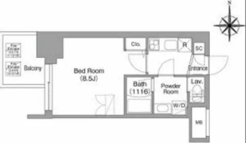 コンフォリア・リヴ大阪本町【13階】の間取り