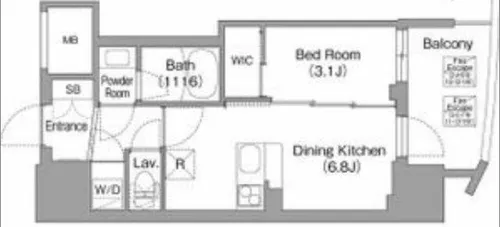 コンフォリア・リヴ大阪本町【10階】の間取り
