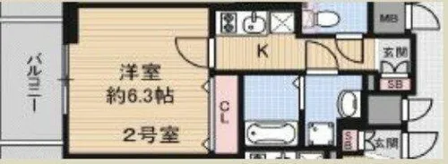アドバンス上町台プレジール【3階】の間取り