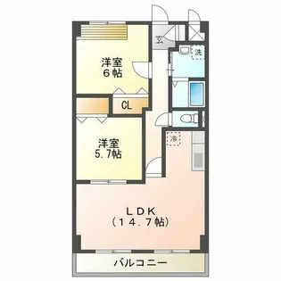 サンハイム美濃【2階】の間取り