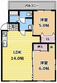 オークレジデンス【3階】の間取り