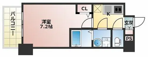 S-RESIDENCE堺筋本町Deux【9階】の間取り