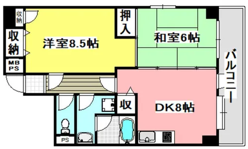 サンエイビル【401号室】の間取り