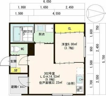 グランディエール【3階】の間取り