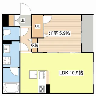 シャーメゾン比叡【0101号室】の間取り