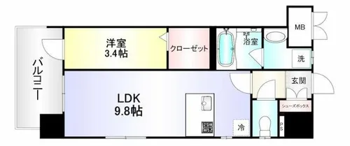 デザイナープリンセス旦過【2階】の間取り