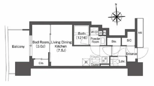 コンフォリア・リヴ本町WEST Q【8階】の間取り