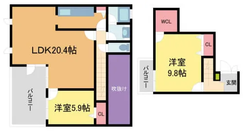 夙川エルストハイム【103号室】の間取り
