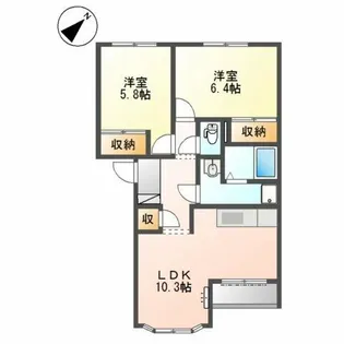 ソレイユA【1階】の間取り