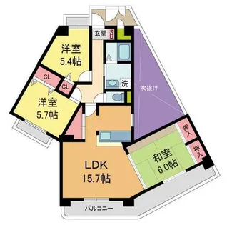 KDXレジデンス夙川ヒルズ1番館【108号室】の間取り