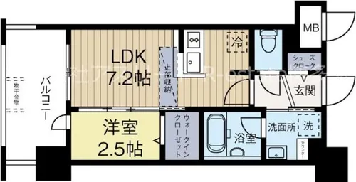 福岡県福岡市博多区住吉5丁目【マンション】の間取り