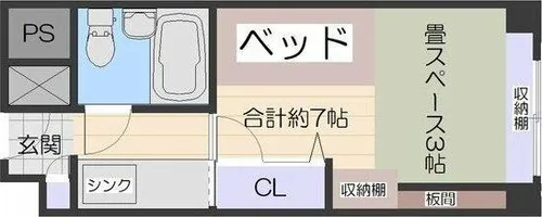 ステュディオ新御堂【9階】の間取り