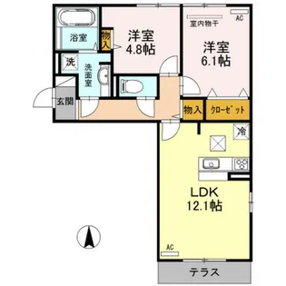 カーサコムロ【1階】の間取り