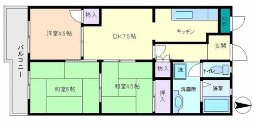 ベルメゾン住吉【105号室】の間取り