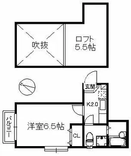 パレット六本松【2階】の間取り
