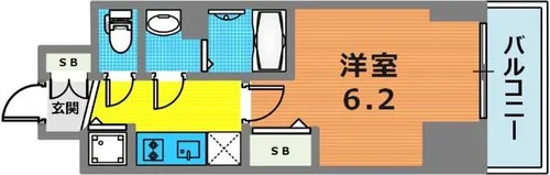 プレサンスKOBEシフォン【7階】の間取り