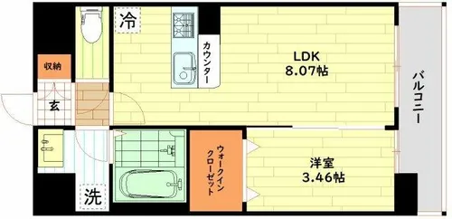 アートレジデンス吉野【6階】の間取り