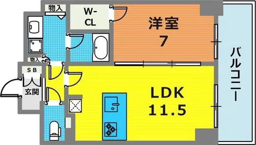 プレサンス THE 神戸【11階】の間取り