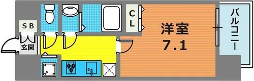 KDXレジデンス三宮【11階】の間取り