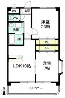 シンフォニー中央【301号室】の間取り