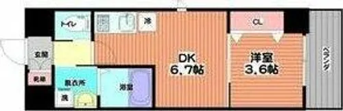 K’s SQUARE ESAKA【7階】の間取り