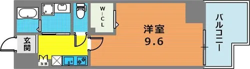 セオリー神戸ドミール【9階】の間取り