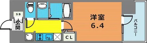 エステムコート神戸ステーションウィズ【6階】の間取り