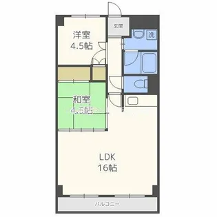 グレースフルハイツ1号館【4階】の間取り
