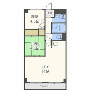 グレースフルハイツ1号館【1階】の間取り