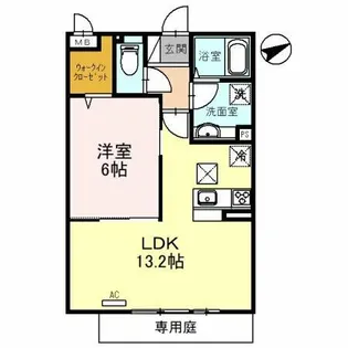 シャルムB【1階】の間取り