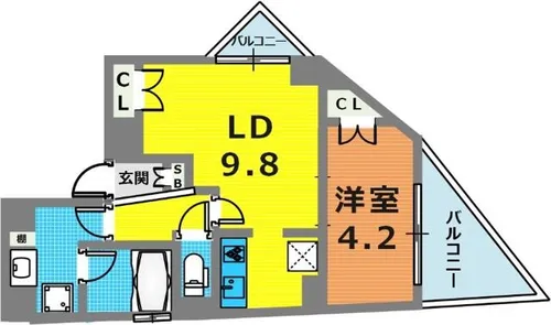 STELLA LUCE 北野坂【801号室】の間取り
