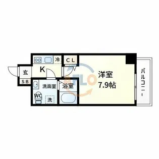 SERENiTE江坂四番館【3階】の間取り