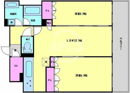 ブランズタワー御堂筋本町【23階】の間取り