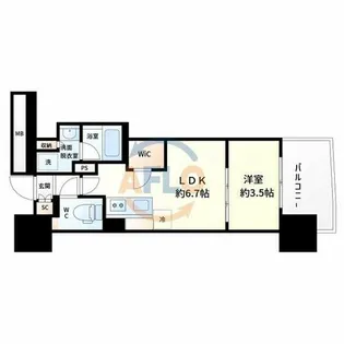 コンフォリアリヴ本町WESTQ【6階】の間取り
