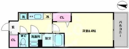 ファステート難波WESTパーク【9階】の間取り