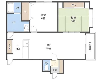 フラット佳月【2階】の間取り