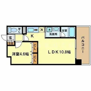 レジュールアッシュ福島【10階】の間取り