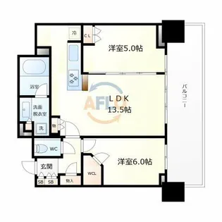 シティタワー東梅田パークフロント【11階】の間取り