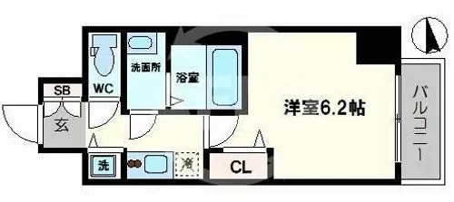 ファステート大阪ドームシティ【11階】の間取り