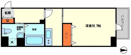 エグゼ難波東【9階】の間取り