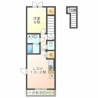 メルベーユ神戸【2階】の間取り