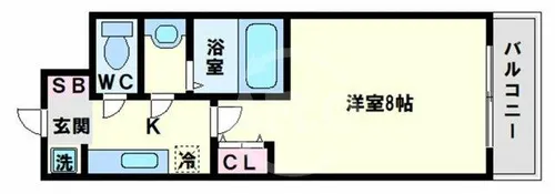 インプルーブ四天王寺【3階】の間取り