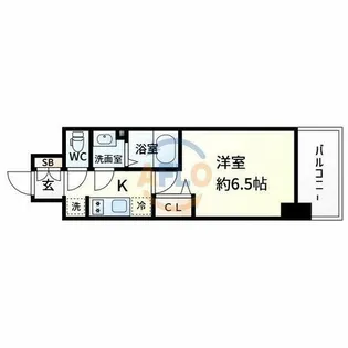 スワンズシティ新大阪ヴィーヴォ【13階】の間取り