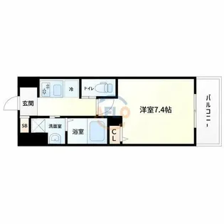 プレイシズ新大阪【4階】の間取り