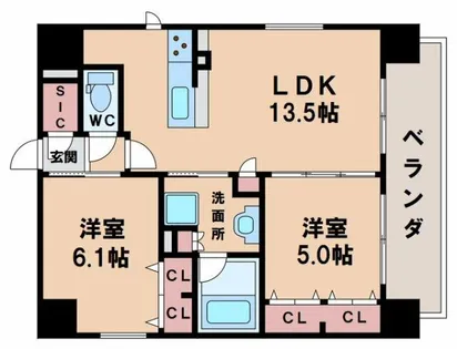 プレサンス四天王寺【8階】の間取り